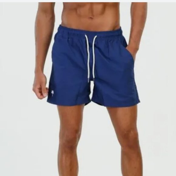 OAS Swim Trunks 4 Inch Lined Dark Blue Medium - Picture 2 of 9